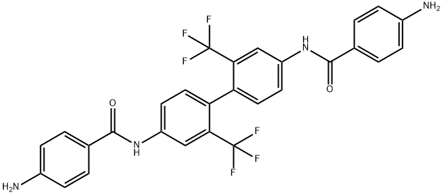 N,N'-(2,2'-bis(trifluoromethyl)-[1,1'-biphenyl]-4,4'-diyl)bis(4-aminobenzamide) (AB-TFMB),1449757-11-2,结构式