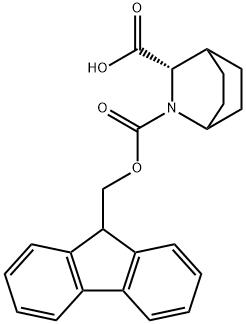 (S)-2-(((9H-芴-9-基)甲氧基)羰基)-2-氮杂双环[2.2.2]辛烷-3-羧酸 结构式