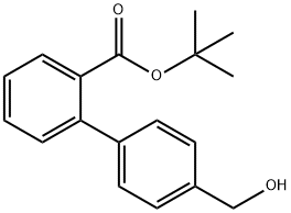 [1,1'-Biphenyl]-2-carboxylic acid, 4'-(hydroxymethyl)-, 1,1-dimethylethyl ester 结构式