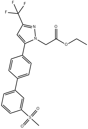 乙基2-[5-[3'-(甲基磺酰基)联苯基-4-基]-3-(三氟甲基)-1H-吡唑-1-基]乙酸酯,1454288-88-0,结构式