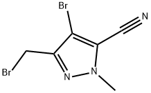 4-溴-3-溴甲基-1-甲基-1H-吡唑-5-腈, 1454848-82-8, 结构式