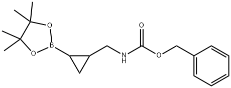 Carbamic acid, N-[[2-(4,4,5,5-tetramethyl-1,3,2-dioxaborolan-2-yl)cyclopropyl]methyl]-, phenylmethyl ester,1455028-62-2,结构式
