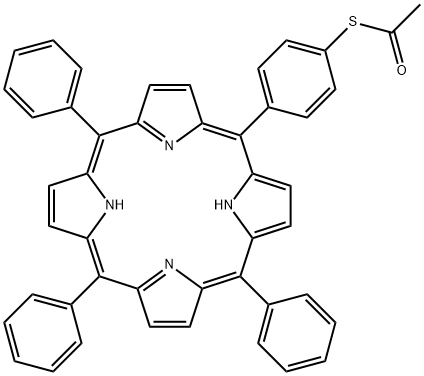 5-[4-(s-acetylthio)phenyl]-10,15,20-triphenyl porphine 结构式
