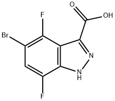 5-Bromo-4,7-difluoro-1H-indazole-3-carboxylic acid Structure