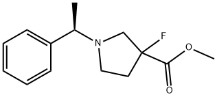methyl 3-fluoro-1-[(1R)-1-phenylethyl]pyrrolidine-3-carboxylate Structure