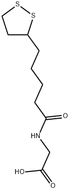 Glycine, N-[5-(1,2-dithiolan-3-yl)-1-oxopentyl]- 化学構造式