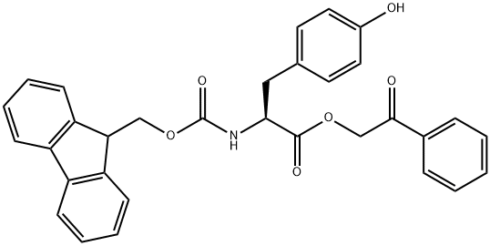 L-Tyrosine, N-[(9H-fluoren-9-ylmethoxy)carbonyl]-, 2-oxo-2-phenylethyl ester Structure