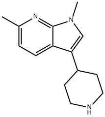 1H-Pyrrolo[2,3-b]pyridine, 1,6-dimethyl-3-(4-piperidinyl)-,1465545-76-9,结构式