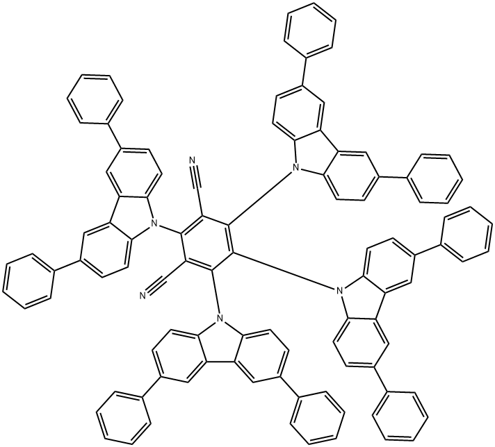 2,3,5,6-四(3,6-二苯基-9-咔唑基)-1,4-苯二腈, 1469705-37-0, 结构式