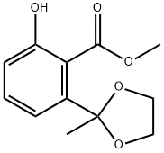 Benzoic acid, 2-hydroxy-6-(2-methyl-1,3-dioxolan-2-yl)-, methyl ester Structure