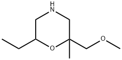 Morpholine,6-ethyl-2-(methoxymethyl)-2-methyl- Structure