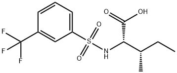 (2S,3S)-3-甲基-2-[3-(三氟甲基)苯磺酰氨基]戊酸 结构式