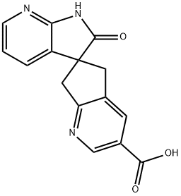 Spiro[6H-cyclopenta[b]pyridine-6,3'-[3H]pyrrolo[2,3-b]pyridine]-3-carboxylic acid, 1',2',5,7-tetrahydro-2'-oxo- 结构式