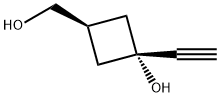 Cyclobutanemethanol, 3-ethynyl-3-hydroxy-, cis- Structure