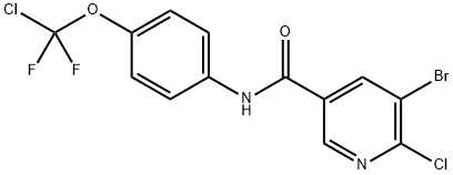 3-Pyridinecarboxamide, 5-bromo-6-chloro-N-[4-(chlorodifluoromethoxy)phenyl]- Struktur