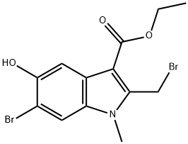 ethyl 6-bromo-2-(bromomethyl)-5-hydroxy-1-methyl-1H-indole-3-carboxylate, 149246-36-6, 结构式