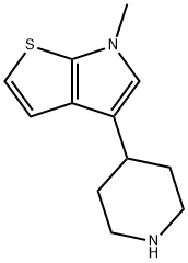 6H-Thieno[2,3-b]pyrrole, 6-methyl-4-(4-piperidinyl)-,1494078-10-2,结构式