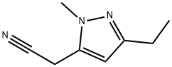 2-(3-乙基-1-甲基-1H-吡唑-5-基)乙腈 结构式