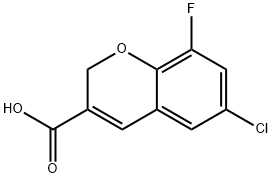2H-1-Benzopyran-3-carboxylic acid, 6-chloro-8-fluoro- Struktur