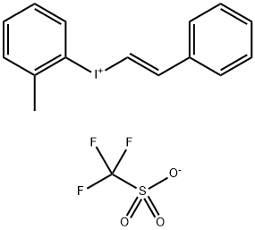 (2-甲基苯基)[(1E)-2-苯乙烯基]三氟甲磺酸碘98.00%,1500083-05-5,结构式