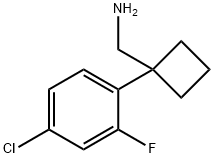 (1-(4-chloro-2-fluorophenyl)cyclobutyl)methanamine hydrochloride, 1500157-65-2, 结构式