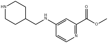 2-Pyridinecarboxylic acid, 4-[(4-piperidinylmethyl)amino]-, methyl ester,1501101-42-3,结构式