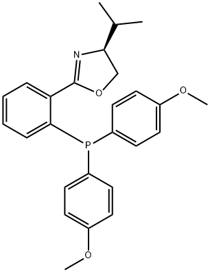 (S)-2-(2-(双(4-甲氧基苯基)膦基)苯基)-4-异丙基-4,5-二氢噁唑, 1501981-50-5, 结构式