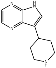 5H-Pyrrolo[2,3-b]pyrazine, 7-(4-piperidinyl)- 结构式