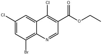 3-Quinolinecarboxylic acid, 8-bromo-4,6-dichloro-, ethyl ester Structure