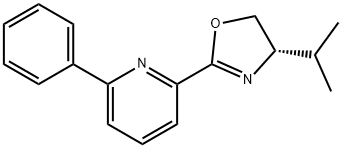 Pyridine, 2-[(4S)-4,5-dihydro-4-(1-methylethyl)-2-oxazolyl]-6-phenyl-,1509929-20-7,结构式