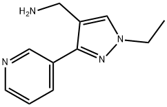 1H-Pyrazole-4-methanamine, 1-ethyl-3-(3-pyridinyl)- Structure