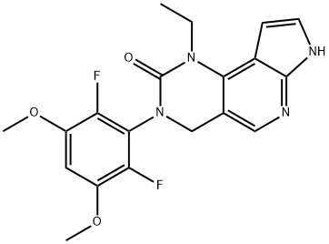 2H-Pyrrolo[3',2':5,6]pyrido[4,3-d]pyrimidin-2-one, 3-(2,6-difluoro-3,5-dimethoxyphenyl)-1-ethyl-1,3,4,7-tetrahydro- Structure