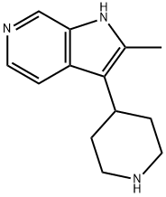 1H-Pyrrolo[2,3-c]pyridine, 2-methyl-3-(4-piperidinyl)- 化学構造式