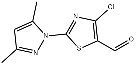 4-氯-2-(3,5-二甲基-1H-吡唑-1-基)噻唑-5-甲醛, 1522849-38-2, 结构式