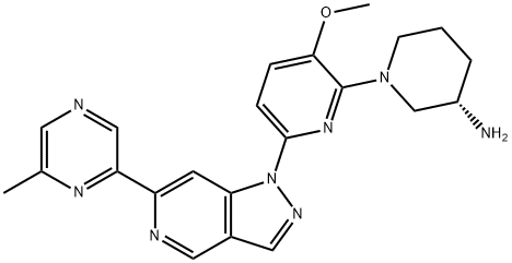 (3S)-1-[3-メトキシ-6-[6-(6-メチル-2-ピラジニル)-1H-ピラゾロ[4,3-c]ピリジン-1-イル]-2-ピリジニル]ピペリジン-3-アミン