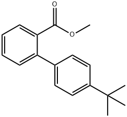 [1,1'-Biphenyl]-2-carboxylic acid, 4'-(1,1-dimethylethyl)-, methyl ester 化学構造式