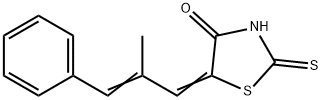 (5Z)-5-[(E)-2-methyl-3-phenylprop-2-enylidene]-2-sulfanylidene-1,3-thiazolidin-4-one Struktur