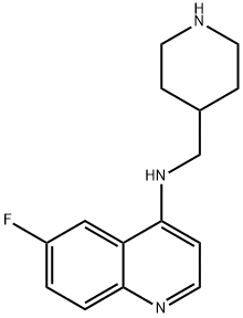 4-Quinolinamine, 6-fluoro-N-(4-piperidinylmethyl)- Structure