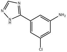Benzenamine, 3-chloro-5-(1H-1,2,4-triazol-5-yl)- Struktur