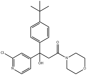 3-(4-(tert-Butyl)phenyl)-3-(2-chloropyridin-4-yl)-3-hydroxy-1-morpholinopropan-1-one Struktur