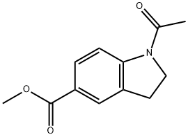 1H-Indole-5-carboxylic acid, 1-acetyl-2,3-dihydro-, methyl ester 结构式