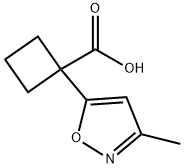 1-(3-甲基异恶唑-5-基)环丁烷甲酸 结构式