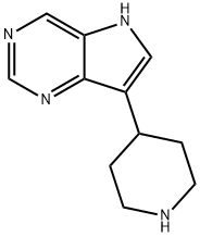 5H-Pyrrolo[3,2-d]pyrimidine, 7-(4-piperidinyl)- 结构式
