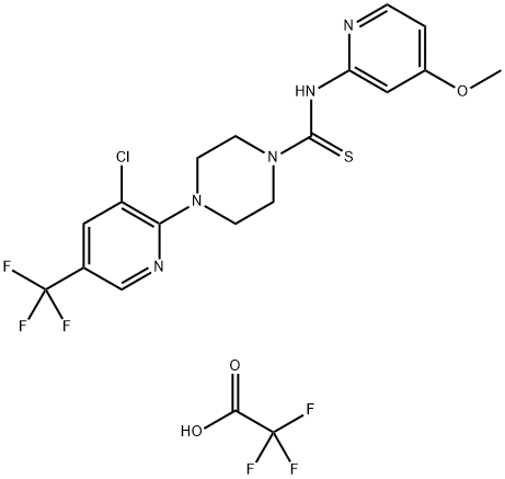 4-[3-クロロ-5-(トリフルオロメチル)ピリジン-2-イル]-N-(4-メトキシピリジン-2-イル)ピペラジン-1-カルボチオアミド 化学構造式