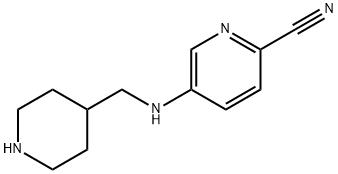 2-Pyridinecarbonitrile, 5-[(4-piperidinylmethyl)amino]- Structure