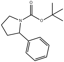 1-Pyrrolidinecarboxylic acid, 2-phenyl-, 1,1-dimethylethyl ester Struktur
