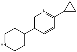 Pyridine, 2-cyclopropyl-5-(4-piperidinyl)-,1550914-10-7,结构式
