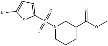 3-Piperidinecarboxylic acid, 1-[(5-bromo-2-thienyl)sulfonyl]-, methyl ester 结构式