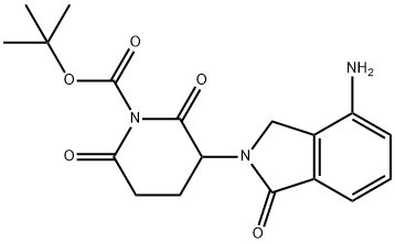 1-Piperidinecarboxylic acid, 3-(4-amino-1,3-dihydro-1-oxo-2H-isoindol-2-yl)-2,6-dioxo-, 1,1-dimethylethyl ester Struktur