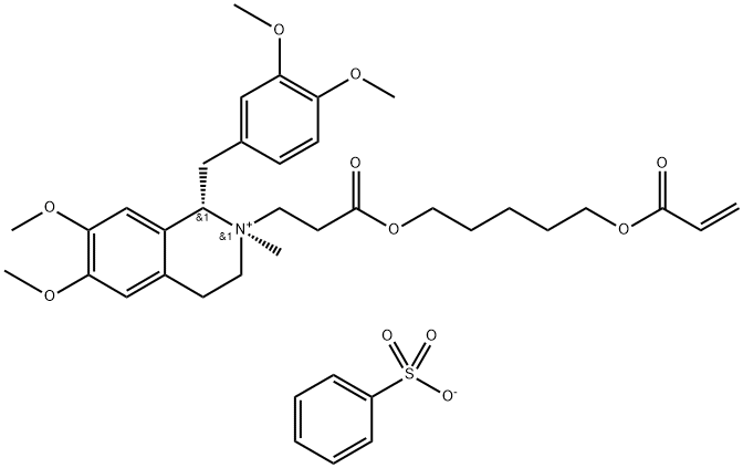 N-(5-(Propionyloxy)pentyl Acrylate) rac-trans-Laudanosine Benzenesulfonate, 155913-32-9, 结构式